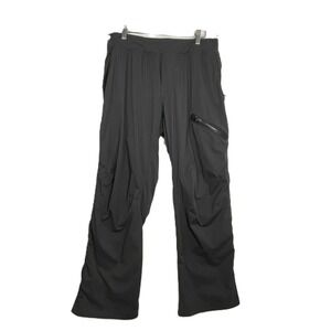 Lululemon Athletica Grey Pinstripe Cargo Hiking Pants Womens XL Drawstring